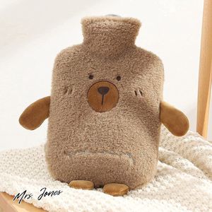 Mrs. Jones Collection Warmwaterkruik - 2 liter - Fleece hoes - Nek- en schouderpijnverlichting .