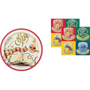 Harry Potter - Feestpakket - Kinderfeest - Verjaardag - Themafeest - Servetten - Bordjes - Karton - Wegwerp.