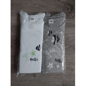 Baby unisex romper biologisch katoen - maat 74/80 - print Visjes