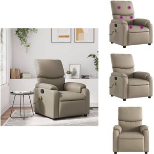 vidaXL Massagestoel - Massagestoelen - Fauteuil - Relaxfauteuil - Massagestoel verstelbaar kunstleer cappuccinokleurig