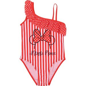 Rood, eendelig badpak met volant - Mini Mouse DISNEY / 128-134