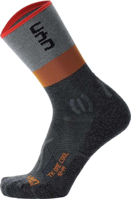 Uyn - Sportsokken - Grijs - Donkergrijs - Donkeroranje - Rood