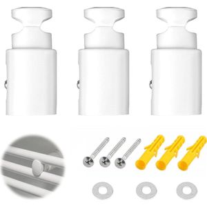 Set van 3 radiatorhouders - radiatorhouder bevestigingsonderdelen - universele houder met montageaccessoires - handdoekhouder - badkamerradiatorhouder - wit