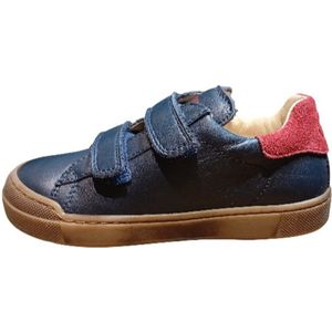 Naturino - Eindhoven - Mt 26 - 2 velcro's bumper lederen sneakers - navy / rood
