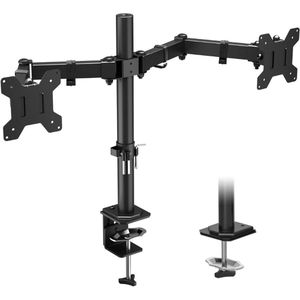 ApexArte® Monitor Arm 2 Schermen - Standaard - Verhoger - Zwart