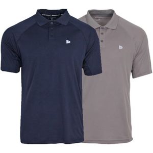 Donnay - Polo Björn - Sportpolo - Navy/Steel-grey - 2-Pack