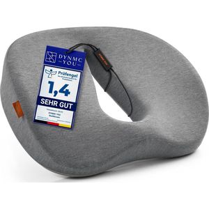DYNMC you - Stoelkussen - Grijs - Traagschuim - Medium Hard H3