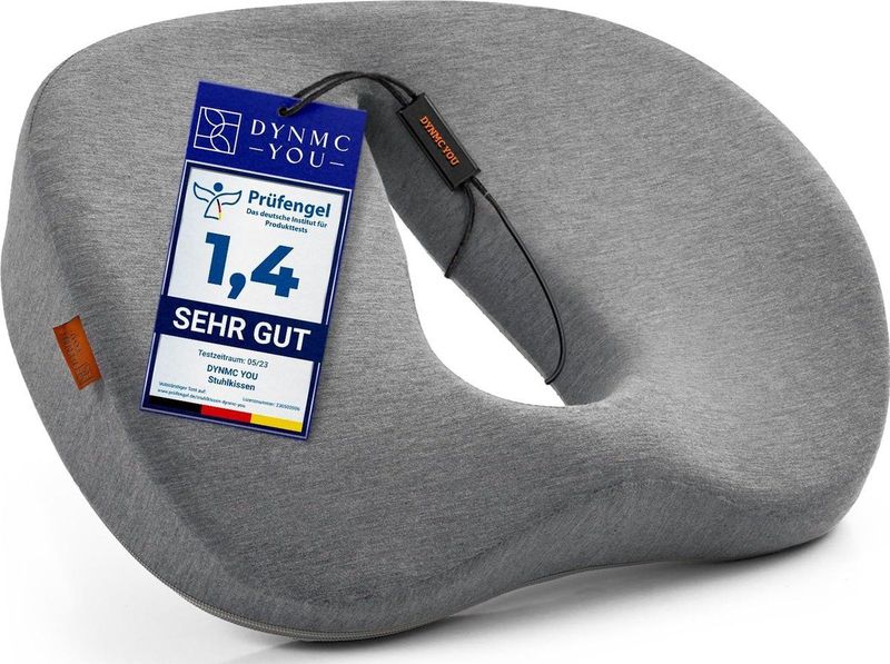 DYNMC you - Stoelkussen - Grijs - Traagschuim - Medium Hard H3