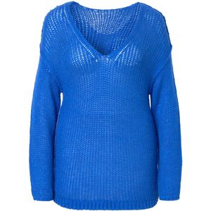 Angel of Style - Dames - Trui oversized ballonmouw V-hals - Blauw - Maat 58