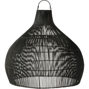 J-Line lampkap Peervorm - rotan - zwart