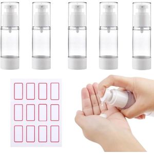 Airless pompdispenser 30 ml - Set van 5 stuks met etiket