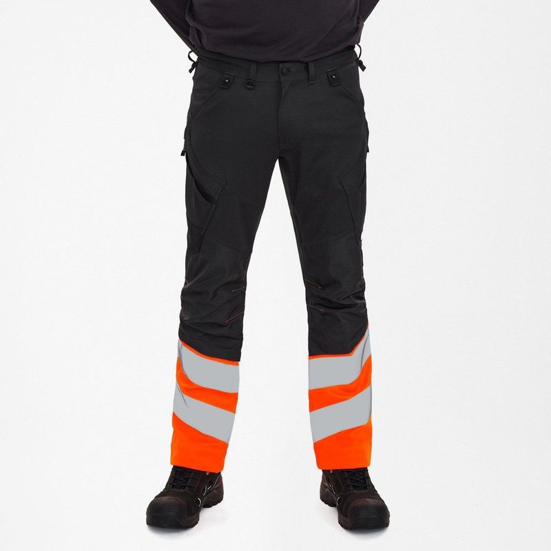 Engel Safety werkbroek met 2-weg stretch 2546-314 - Anthracite Grey / Hi-vis Orange - 42