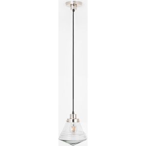 Art Deco Trade - Hanglamp aan snoer Luxe School Small Helder 20's Nikkel
