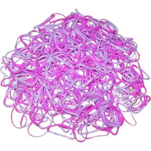 Haarelastiekjes Rasta elastiekjes Paars/Roze 250 stuks.