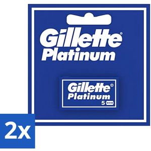 2 x Gillette - Platinum - Extra scherpte - 5 Navulscheermesjes - Scheermesjes - Scheermes - Gillette - Platinum - Safety Razor