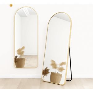 Luxaliving - Passpiegel - Half Ovaal - Goud - Metaal - Veiligheidsglas