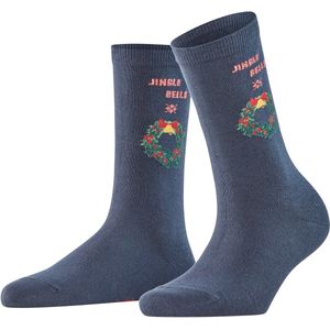 Burlington - Jingle Bells - Damessokken - Klassiek Kerstmotief - Zacht Gekamd Katoen