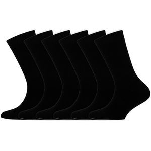 Kindersokken | Wollen sokken | Merk: Yellow Moon | Kleur: Zwart | Maat: 23 t/m 42 | 6 Paar