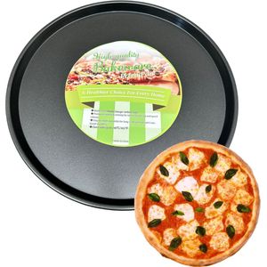 Pizzaplaat 35CM - Groot formaat rond bakblik voor Pizza's - Ronde Bakplaat Carbon - Anti-aanbak