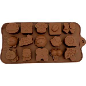 Chocolade vorm voor Chocolaatjes, Snoepjes en BonBons - 15 figuren - Praline mal siliconen - IJsblokjesvorm