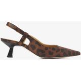 VIA VAI - 62041 Suzy Aliya - Slingback - Bruin - Suède met Luipaardprint