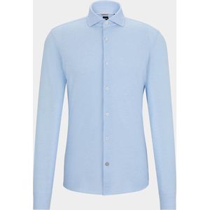BOSS - Hal Overhemd Jersey Lichtblauw - Heren - Maat 43 - Regular-fit