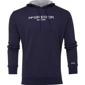 McGregor Sweater Navy Heren| 100% Katoen | Ronde Hals / O Hals met Capouchon | Maat L | McGregor New York| Geborduurd logo op de Borst