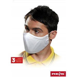 Herbruikbaar Katenen Mondkapjes 3-Laags - Wit