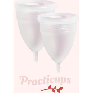 Practicups - Menstruatiecups - 2 Stuks - Biologisch Katoen - Inclusief Opbergzakje