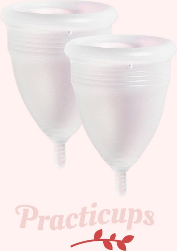Practicups - Menstruatiecups - 2 Stuks - Biologisch Katoen - Inclusief Opbergzakje