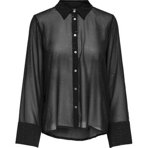 Only - Onlstar Life L/S Grace Glitter Shirt - Zwart - Damesblouse