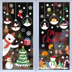Stickers Kerstmis voor ramen, Kerstmis, muurstickers, 248 stuks, sneeuwvlok Kerstmis, kerstman, sneeuwpop, eland, Kerstmis, decoratie voor ramen, wit
