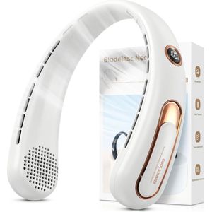 SNJY® Nek Ventilator - Draagbare Gezichtsventilator - Mini Nek Fan - 4000mAh - Wit