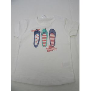 dirkje , meisje, t-shirt korte mouw wit , fabuluus... , 80 - 12 maand