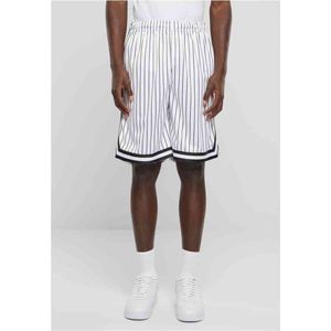 Urban Classics - Striped Mesh Korte broek - 3XL - Wit/Zwart