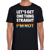 Lets get one thing straight i'm not t-shirt - gaypride regenboog t-shirt zwart voor heren - Gay pride S