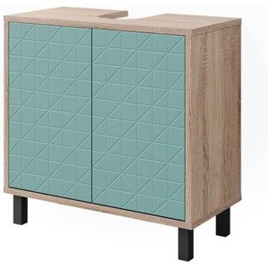 Badkamerkastje Onder Wastafel - Wastafelonderkast Op Pootjes - 28 x 56,2 x 57,1 cm - 9,51 kg - Mintgroen - Praktisch En Duurzaam Met Frisse Kleuraccenten