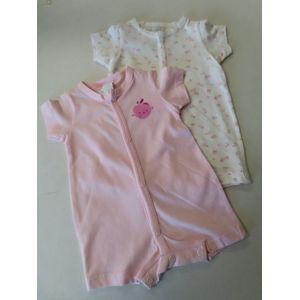 Combi Kort - 2 Pack - Meisje - Roze, wit - Appels - 1 maand 56