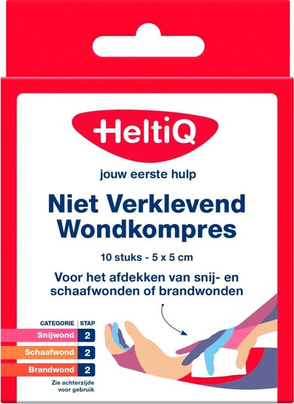 x8 HeltiQ Niet Verklevend Wondkompres