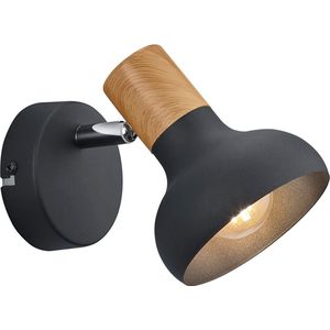 LED Wandspot - Trion Livori - E14 Fitting - 1-lichts - Rond - Mat Zwart - Metaal