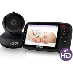 LUVION® Essential 2 Black Babyphone - Babyfoon met Camera - Uitbreidbaar tot 4 Baby Camera's - Premium Baby Monitor