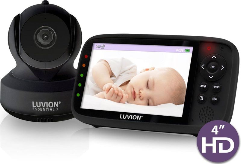 LUVION - Essential 2 - Babyfoon met Camera - Zwart - Uitbreidbaar tot 4 Baby Camera's