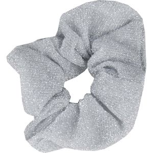 Mondoni Glitter Scrunchie - Maat: 1 - Zilver - Katoen