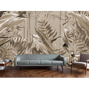 Behang Jungle Bos sepia Jungle Forest