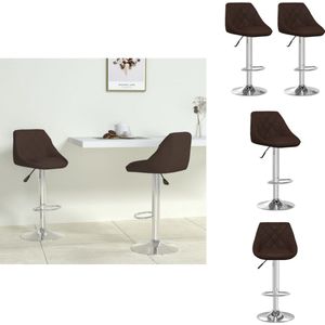 vidaXL Barkruk - Barkrukken - Barkrukje - Barkrukjes - Barstoelen 2 st kunstleer bruin