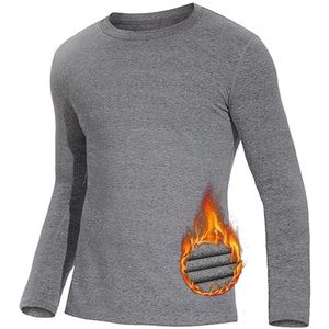 Heren Thermisch Ondergoed Lange Mouwen Fleece Shirt Warm Ondergoed
