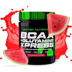 Scitec Nutrition® - BCAA + Glutamine Xpress (300 gram - Watermelon) - Watermeloen - 25 doseringen - aminozuren - aminozuur - bcaa - l-isoleucine - l-leucine - l-valine - poeder