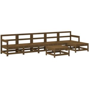 vidaXL 7-delige Tuinset massief grenenhout honingbruin - Tuinset - Tuinbank - Tuinmeubel - Terrasmeubel