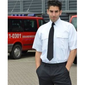Heren Pilot Shirt 10 Stuks - Overhemd - Korte Mouw - Wit - S (35/36)