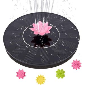 Fontein Pomp met 5 Bloem Nozzle Heads - Solar Bird Bad Fontein - Tuin Vijver Aquar